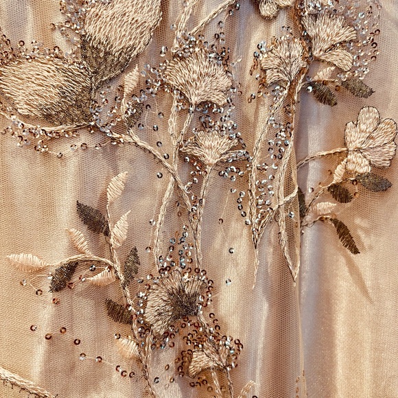 Emma Street Mother of the Bride Gown, Rose Gold Floral, Sequin Accents, Size 14 - Picture 6 of 6